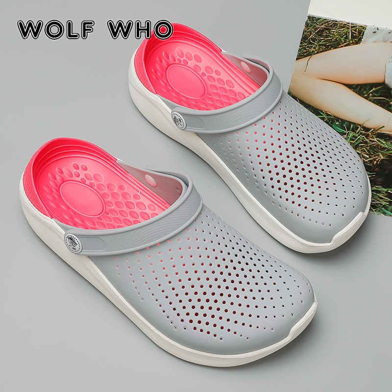 Summer Sandals for Women Croc Clogs Quick Dry Casual Home Slippers Couple Garden Shoes Men's Slip on Beach Shoes 2021 Mujer X13